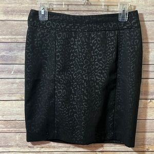 Cynthia Rowley Black Cheetah Print Skirt Size 4 EUC C6